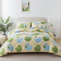 Caressma Heart Pattern Queen Comforter Set, Lovely Green and Yellow Blue Beeding Comforter Set with Matching Pillow Shams (3 Pieces)