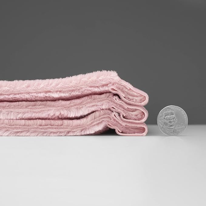 Mellowdy Extra Thick Hearty Plush Flannel Blanket (Brushed Pink, 108x90) - 500GSM King Size Warm Blanket for Winter, Fall | Soft, Fluffy, Cuddly, Perfect for Bed, Oversized Throw for Couch, Sofa