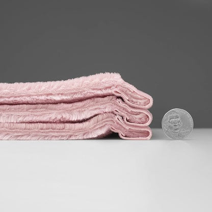 Mellowdy Extra Thick Hearty Plush Flannel Blanket (Brushed Pink, 108x90) - 500GSM King Size Warm Blanket for Winter, Fall | Soft, Fluffy, Cuddly, Perfect for Bed, Oversized Throw for Couch, Sofa