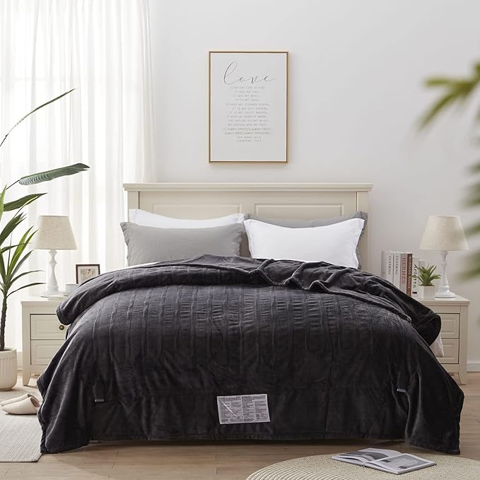 Westinghouse Electric Blanket Twin Size, Super Cozy Soft Flannel 62"" x 84"" Heated Blanket with 10 Fast Heating Levels & 1-12 Auto-Off, Machine Washable, ETL&FCC Certification, Charcoal