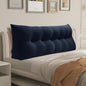 WOWMAX 85% Linen 15% Cotton Blend Headboard Pillow – California King Size Reading Wedge Backrest for Bed, Handmade Firm Support Bolster Cushion with Removable Cover, Premium Bed Rest Pillow, Blue