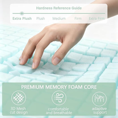 Premium Standard Pillow, Extra Soft Ice-Feel Breathable Cooling Pillow with Ventilated Sponge-Fill Support, Memory Foam Pillows-Style Bed Pillow for Hot Sleepers