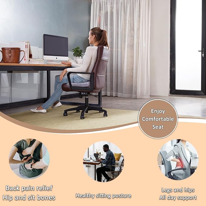 Donut Pillow for Tailbone Pain Relief, Wheelchair Cushion for Hemorrhoids and Bed Sores, Pregnancy, Donut Pillow Suitable for Office, Long Travel, Car and Home Sofa(Goose Down Yellow-Bean)