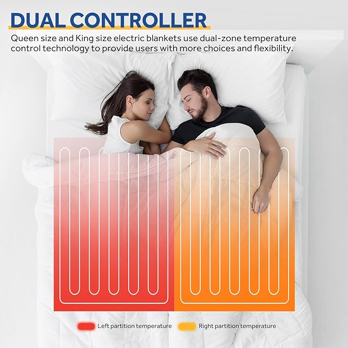Sealy Electric Blanket Queen Size, Soft Ribbed Flannel to Sherpa Reversible Heated Blanket with Dual Control 10 Heat Settings & 1 to 12 Hours Auto-Off 84"x90" Machine Washable, Charcoal