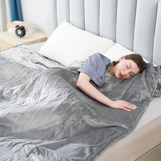 Electric Heated Blanket Full Size 72”x84”,Cozy Soft Warmth with 5 Heating Settings 10 Hours Auto-Off, Long Cord Energy-Saving, for Bed, Fast Heating Machine Washable, Light Gray