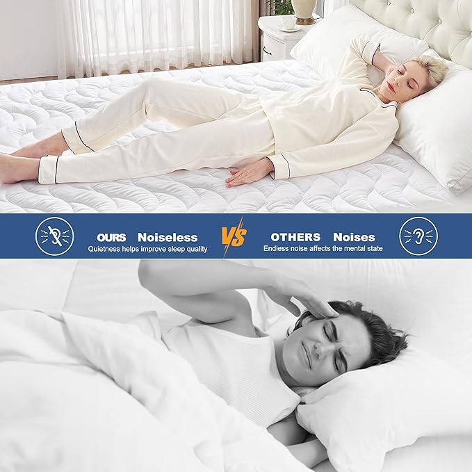 GRT Full Mattress Protector, 100% Waterproof Mattress Protector Full with Dual-Layers Protection, Noiseless Quilted Fitted Mattress Pad Cover with 8"-26" Deep Pocket
