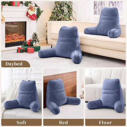 Sasttie Reading Pillow, Pillows for Reading or Relaxing – Ergonomic Support for Head, Neck, Back, and Lumbar, 21-Inch, Greyish Purple