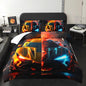 Boys Comforter Set Queen Size Race Car，Kids Queen Size Blue and Red Race Car Bedding Set，Race Car Quilt Queen with 1 Comforter with 2 Pillow Case，Kids Race Car Themed Bedroom Decor for Boys