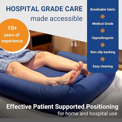 Bedsore Rescue Foot Bed Heel Flotation Protection Cushion | Support Feet, Ankles and Legs | Heel Protectors for Pressure Sores | Pressure Pads for Bed Sore | Elevated Foot Pillow for Sleeping