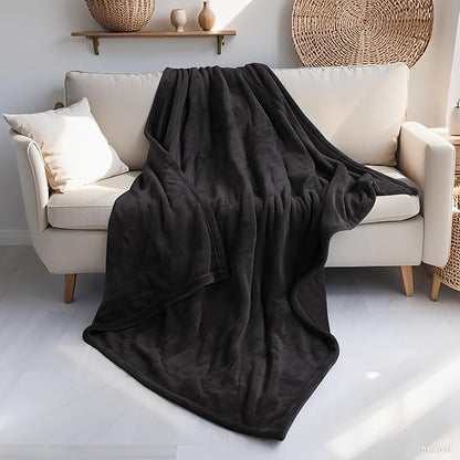 Electric Heated Blanket 50"x60" Throw Size Flannel Heated Blanket, Cozy & Warm for All Night, 5 Heat Settings & 10 Hours Auto Off, Machine Washable,Iron Grey