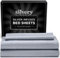 Silvery Silver Infused Bed Sheets Set - Ultra-Soft Temperature-Regulating Fabric with Self-Cleaning Technology™ That Stays Fresh 3X Longer for Hygienic Sleep (Gray, Twin)