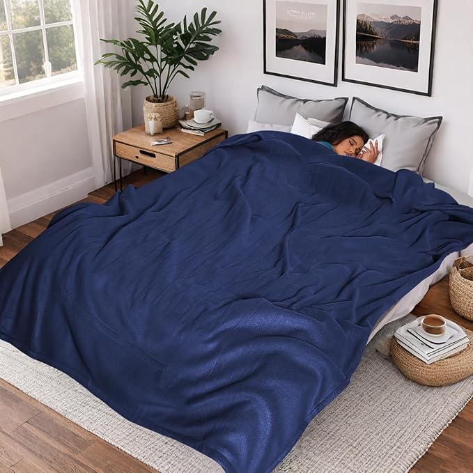 Heated Blanket Electric Blanket Full Size 72''x84'', 4 Heating Levels 10 Hours Auto Shut Off Soft Warmer Heating Blanket - Dark Blue
