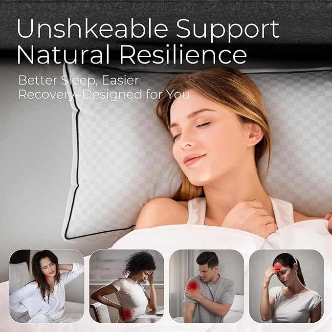 Sweetnight Pillows Queen Size Set of 2, Bed Hotel Pillows, Almohadas para Dormir, Side Back Stomach Sleeper, Relief Neck, Head, Shoulder