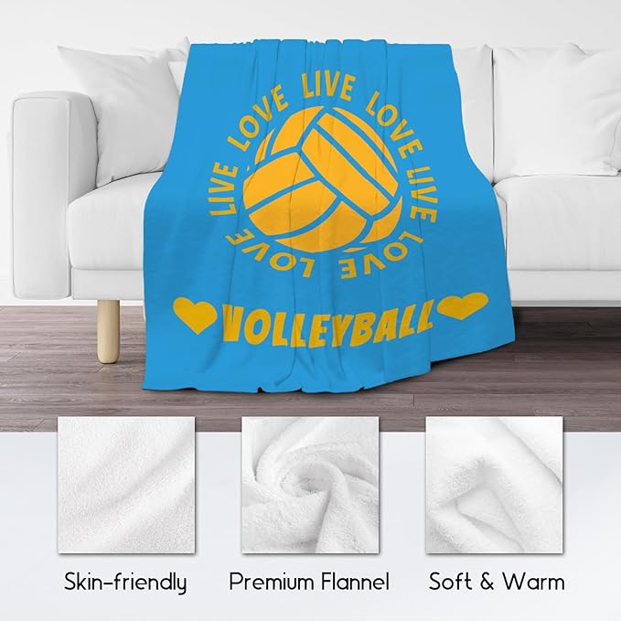 Volleyball Gifts, Volleyball Blanket for Teen Girls Team Player Party Decorations, Fuzzy Cozy Sport Throw Gift Ideal for Women Adults, 60"x80"