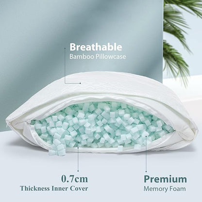 Extra Thick Body Pillow Memory Foam – Long Pillow for Adults – Thicker Inner Case – Soft & Cooling Double Pillowcases, 20 x 54 inches