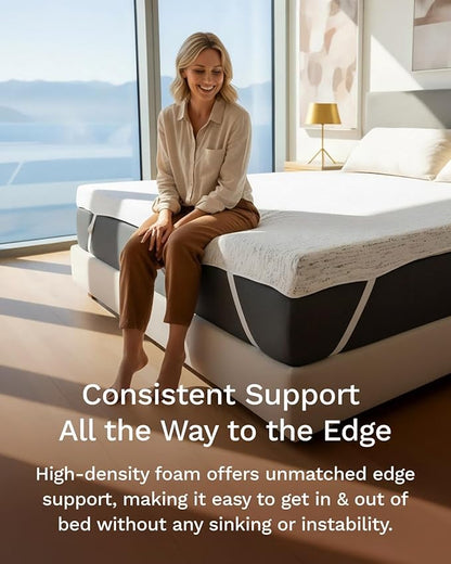 ViscoSoft 4 Inch Memory Foam Mattress Topper Cal King - Select High Density Ventilated Mattress Pad - Premium Removable Rayon Cover