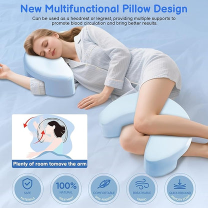 Side Sleeper Pillow with Arm Holes -arm Pillow Ergonomic Pillow for Cervical, Neck, Shoulder & Rotator Cuff Pain Relief - ldeal for Side Sleepers Blue