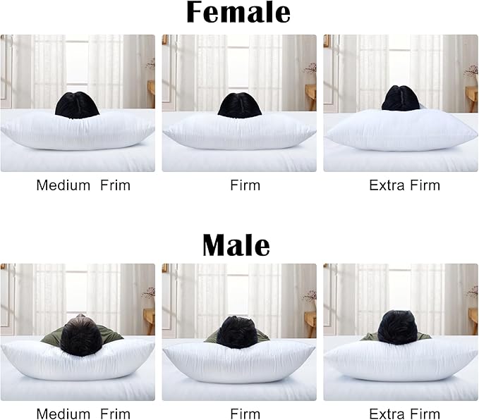 Shatex Medium Firm Pillow, King Size 34 x 20 inch, Adjustable Pillow for Neck Pain Relief, Provide Strong Support for Stomach & Side Sleepers
