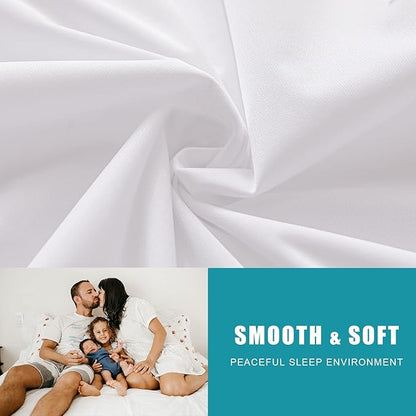 Twin Waterproof Zippered Mattress Encasement, Breathable, Noiseless, Machine-Washable Zipped Mattress Cover, Fitting 7" - 13" Deep Mattress 2 Pack