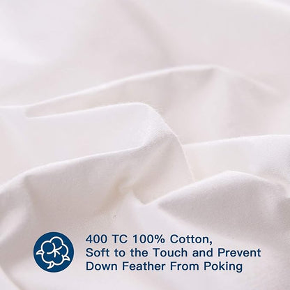 ELEMUSE Twin Size Extra Thick Fusion Goose Down Feather Filled Mattress Topper, Plush Fluffy Double Layer Pillowtop Mattress Pad Cover, Soft Featherbed with 8-21 Inch Deep Pocket