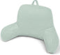 Reading Pillow, Silk Back Support Pillow for Bed Sitting Up, Large Bed Rest Pillow with Arms for Adults,Back Support for Couch and Chair, Green