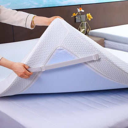 Twin Memory Foam Mattress Topper, Twin Size Mattress Topper 3 Inch High Density Mattress Pad Comfort Cooling, Bed Topper with Removable Cover, 4 Elastic Straps White CertiPUR-US Certified