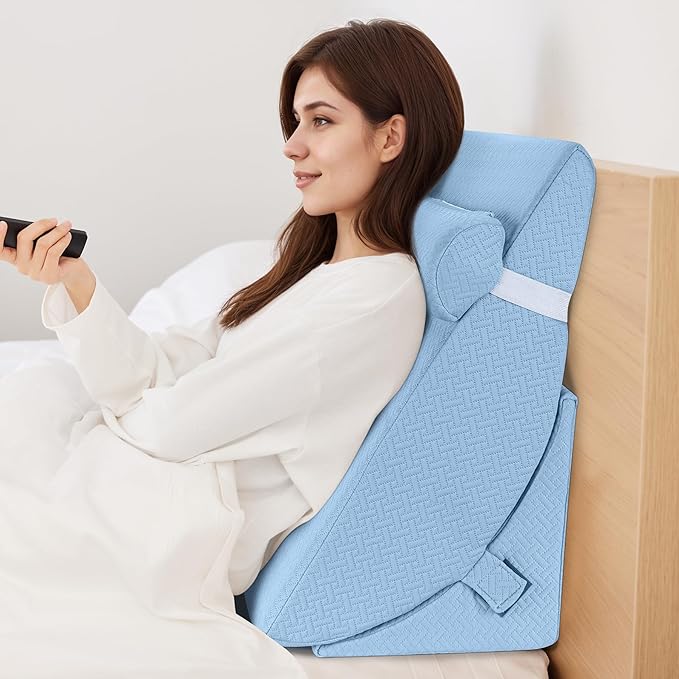Bed Wedge Pillow for Sleeping, Adjustable Wedge Pillow Set for After Surgery, Elevated Triangle Pillow for Acid Reflux and Back Pain Relief, Post Surgery, Sleep Apnea, Back Suppor