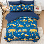 NTBED 5 Pieces Construction Truck Full Comforter Set for Boys Kids Bed in a Bag Vehicles Excavator Lightweight Microfiber Bedding Sets,Blue