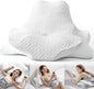 Cervical Neck Pillows&Reading Pillow for Bed Rest Lying,Book Leaning Wedge and Prone, Ergonomic Memory Foam Bed Wedge Pillow for Headboard, Chin & Back Support Pillows on Bedrest Couch（White）