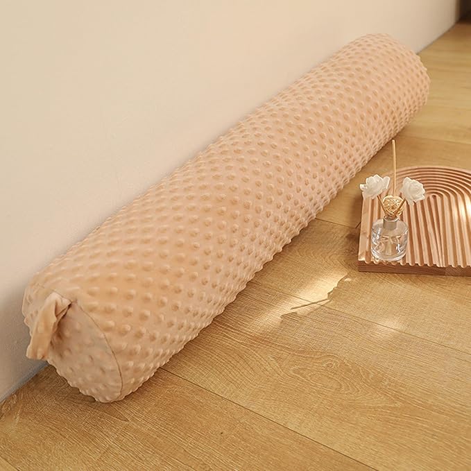 Roll Bolster Pillows for Bed Couch Full Body Pillows for Adults with Removable Cover-Round Neck Pillow for College Dorm 39 in Khaki