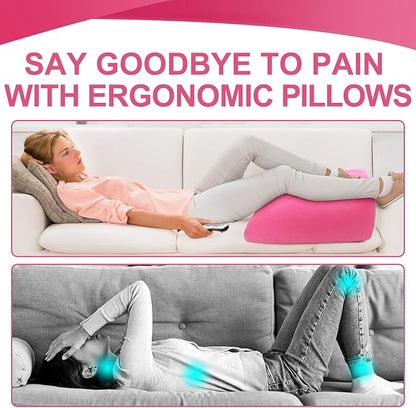 Inflatable Leg Pillow, Wedge Pillow for Sleeping, Portable Wedge Pillow, Improve Circulataion and Reduce Swelling, for Sleeping, Recovery, Pregnant (Pink)