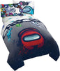Jay Franco Among Us Space Splatter 5 Piece Full Size Bed Set - Includes Comforter & Sheet Set - Super Soft Fade Resistant Microfiber (Official Among Us Product)