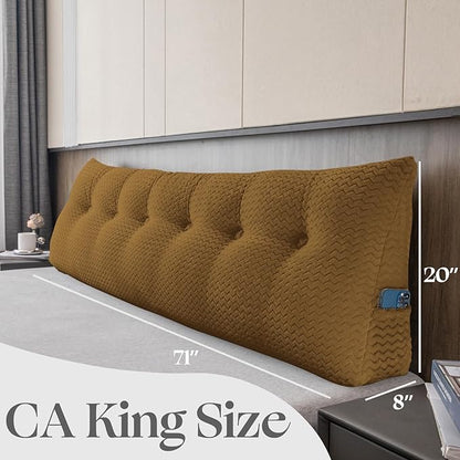 Large Bolster Triangular Headboard Wedge Backrest Positioning Support Bed Rest Reading Pillows Headboard Wedge Pillows for Day Bed with Removable Cover