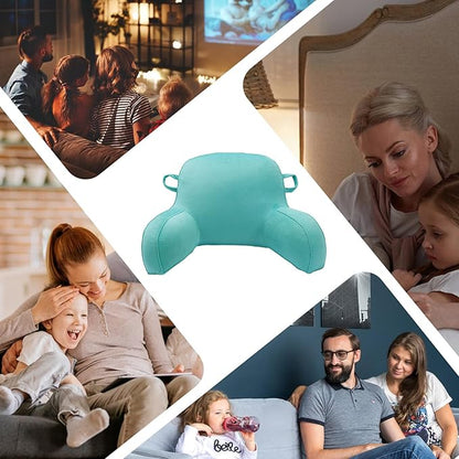 LiveGo Reading Pillow for Kids, Velvet Back Support Cushion for Sitting Up in Bed Adults, Kids Cuddle Cushion with Arms & Backrest Support Pillow for Teen Boys Girls Reading Bed Rest