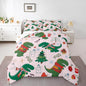 Erosebridal Xmas Dino Comforter Set King Size Cartoon Dinosaur Bedding Set for Gilrs Kids Children Snowman Santa Winter Tree Comforter Merry Christmas Florals Quilt Bedroom Decor