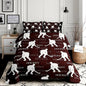 Castle Fairy Ice Hockey Comforter Set,Red Brown Hockey Player Bedding Set for Kids Girls Women,Adults Winter Sports Comforter,Hockey Sports Event Quilted Duvet Set Bedroom Collection Twin Size 2Pcs