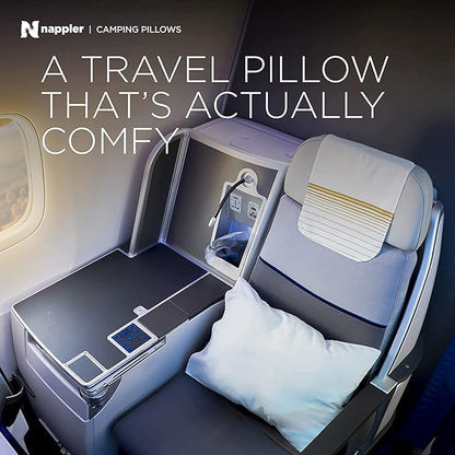 Small Shredded Memory Foam Pillow for Travel and Camping - Compressible Medium Firm Bed Pillow, Contoured Support, Breathable Cover, Machine Washable, Ideal Backpacking, Airplane and Car