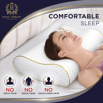 Memory Foam Pillow, Cervical Pillow, 4-Layer Queen, Contour Pillow, Side Sleeper, Neck Support, Pillow for Neck Pain, CertiPUR-US