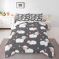 Cartoon Sheep Kids Comforter Set,Cute White Farm Animals Bedding Sets for Boys Girls Teens,Romantic Pink Hearts Decor Graffiti Quilted Comforter with 1 Pillowcase Toddler Size 2 Pcs