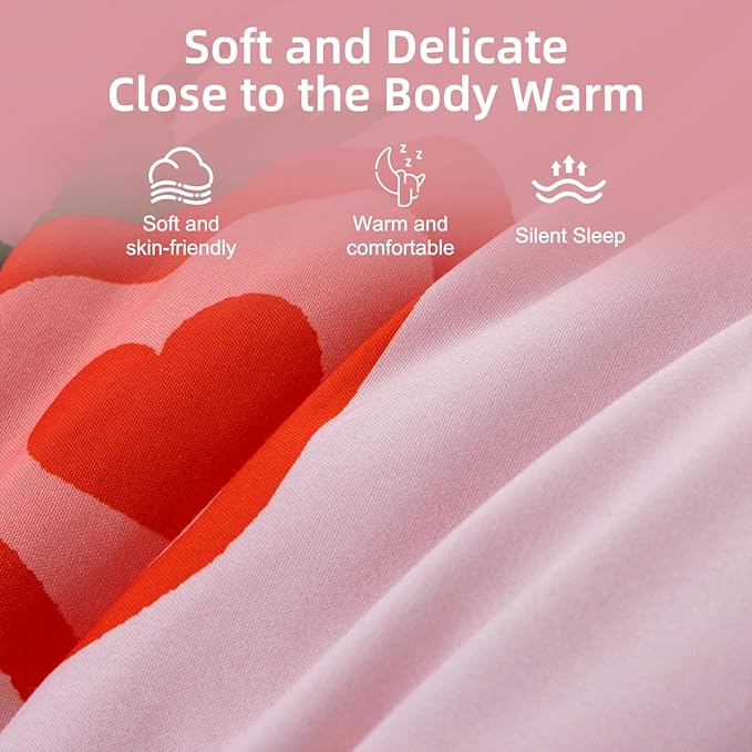 Holawakaka Kids Zipper Bedding Bow Comforter Set, Girls Women Twin Size Strawberry Bowknot Print Zippered Bed Sets, Child Cartoon Dorm Zip Bedding