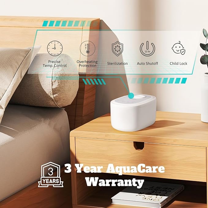 AquaPad CozyFlow Mini Water Heated Mattress Pad, 3 YR AquaCare, UL499 Tested, No Electric Wire, All Digital, AirQuiet 2.0 Technology, Smart, Smooth, Hydro Heat (King)