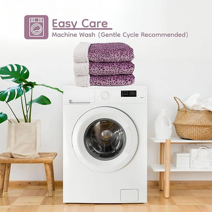 Electric Heated Blanket Full Size - 72"x84", Leopard Print Flannel Soft Heating Blanket, 10 Heating Levels, 1-12 H Auto Shut Off, Breathable Warm and Washable for Bed, Black Purple