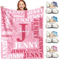 Personalized Blankets for Teen Boys Girls - Printed in USA Custom Blanket with Kid Names Reversible Plush Ultra-Soft Sherpa Fleece Monogrammed Baby Throw Blankets Customized Birthday Gifts for Adults