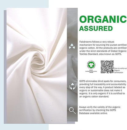 FABDREAMS Organic Waterproof Pillow Protector Set Queen Size | Pillow Cover Set of 2 | Pillow Encasement Set of 2 | Temperature Regulating | Breathable | Queen | 20” X 30” | White