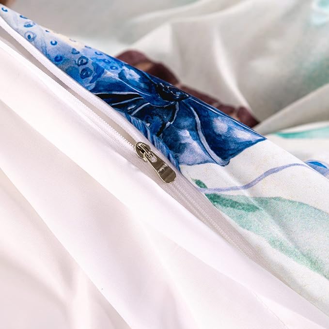 CVHOUSE Sea Turtle Duvet Cover King Size, Ocean Watercolor Sea Turtle Bedding Set for Kids Teens, Beach Comforter Cover, 1 Duvet Cover 2 Pillowcases 3 Piece