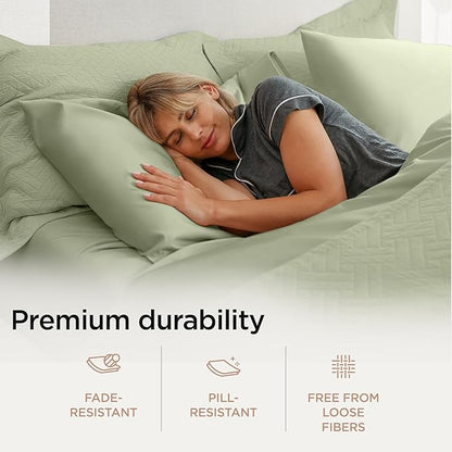 Threadmill Luxury Supima Cotton Sheets, Luxury 1000 Thread Count Soft 100% Cotton Sheets for Full Size Bed, 4 Pc Sage Green Bed Sheets Full Set, 5-Star Hotel Quality Deep Pocket Bed Sheets Set