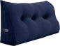 8 lbs Thickened Twin Wedge Pillow Headboard, College Dorm Bed Triangular Reading Pillow, Bed Bolster Pillow for Sitting in Bed, Dorm Bedding Essentials for Girls & Boys, Cordury Blue