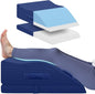Elevation Pillows for Leg After Surgery, Memory Foam Adjustable Wedge Pillow for Injury or Rest, Ankle Pillow for Sleeping Blood Circulation Blue/Double Leg