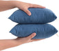 FLXXIE 2 Pack Microfiber Small Mini Pillows, 11x7 Inches, Soft Washable Travel Nap Pillows, Denim Blue