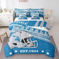 Erosebridal Queen Comforter Set Gridiron Theme Bedding 7 Pieces, 3D Sports Helmet Comforter + Flat Sheet + Fitted Sheet + 2 Pillowcases + 2 Throw Pillow Covers